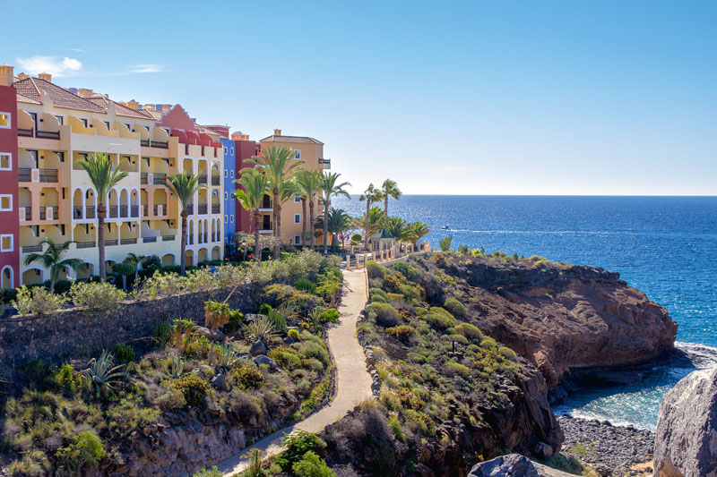 Color houses on Callao Salvaje coast in Adeje Tenerife