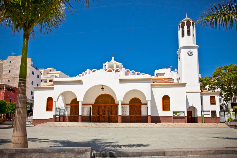 Virgen del Carmen Church at Los Cristianos, Tenerife, Spain.