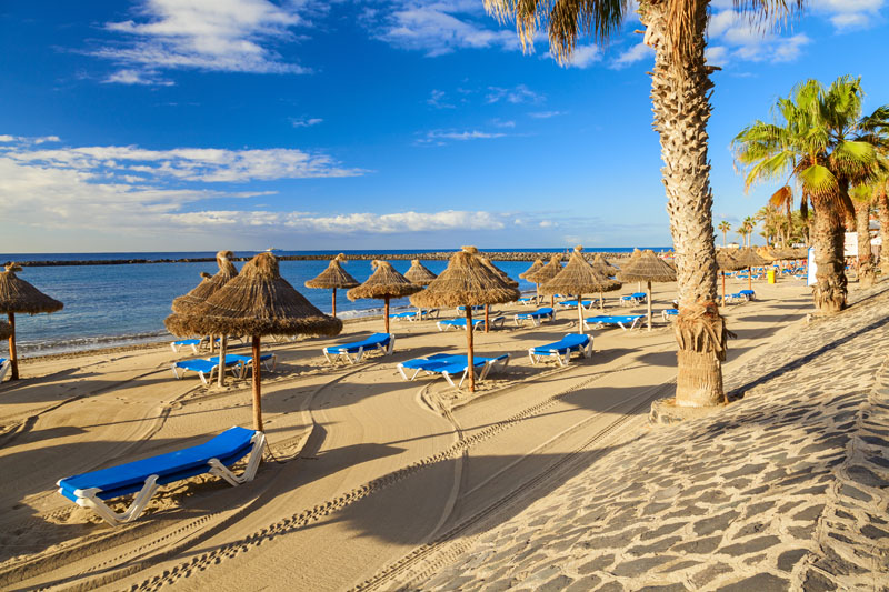 los cristianos beach in the island of tenerife