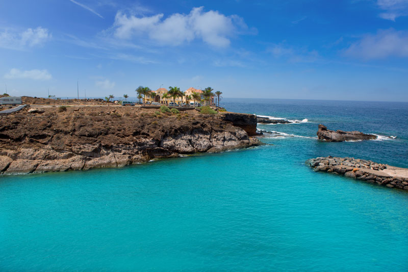 Beach Playa Paraiso costa Adeje in Tenerife at Canary Islands