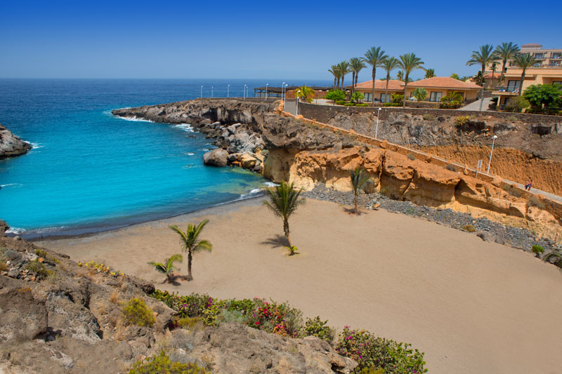 Beach Playa Paraiso costa Adeje in Tenerife at Canary Islands